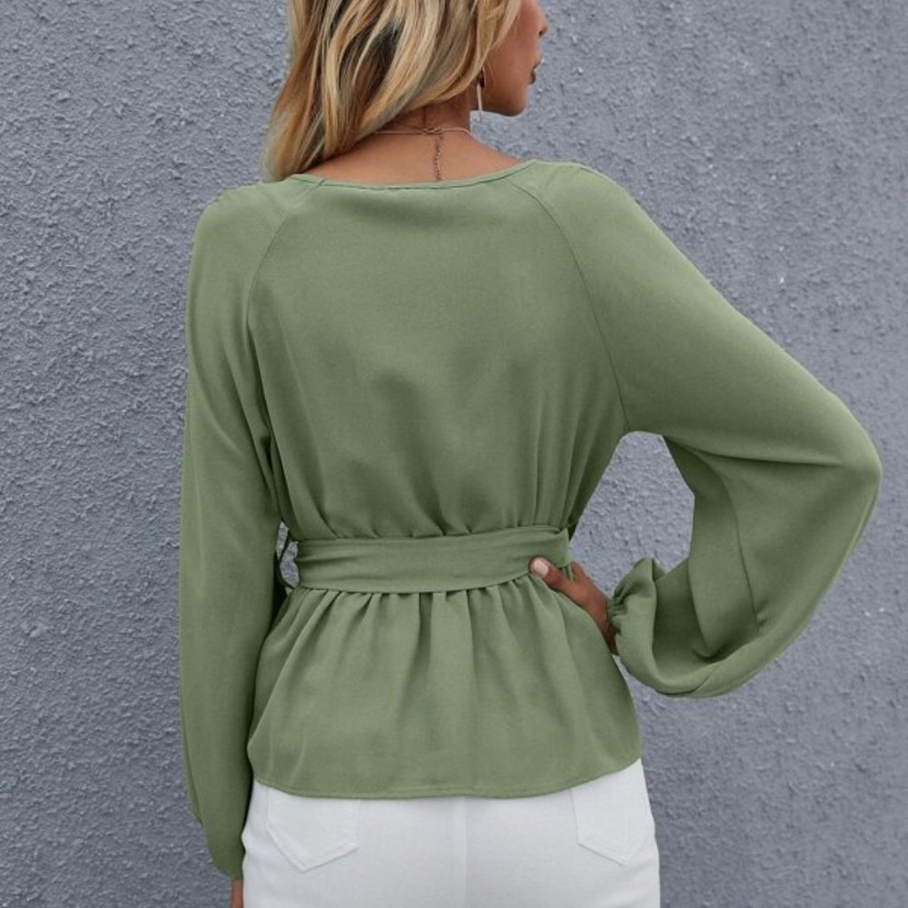 Chic as Ever Belted Peplum Top MORE COLORS - Picture 8 of 8